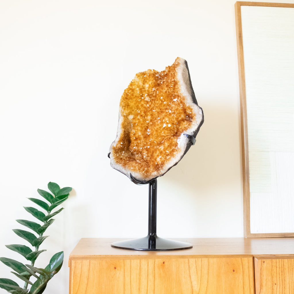 Large Citrine Druzy on Metal Base 18.800 kg