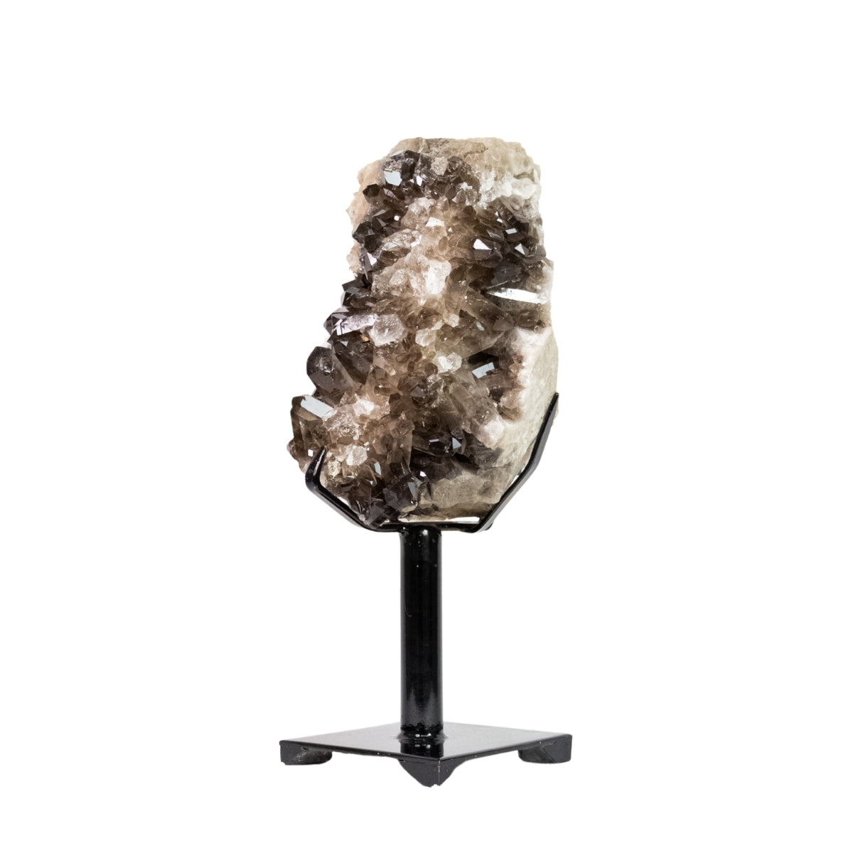 Large Smoky Quartz Druzy on Black Metal Base 12.300 kg