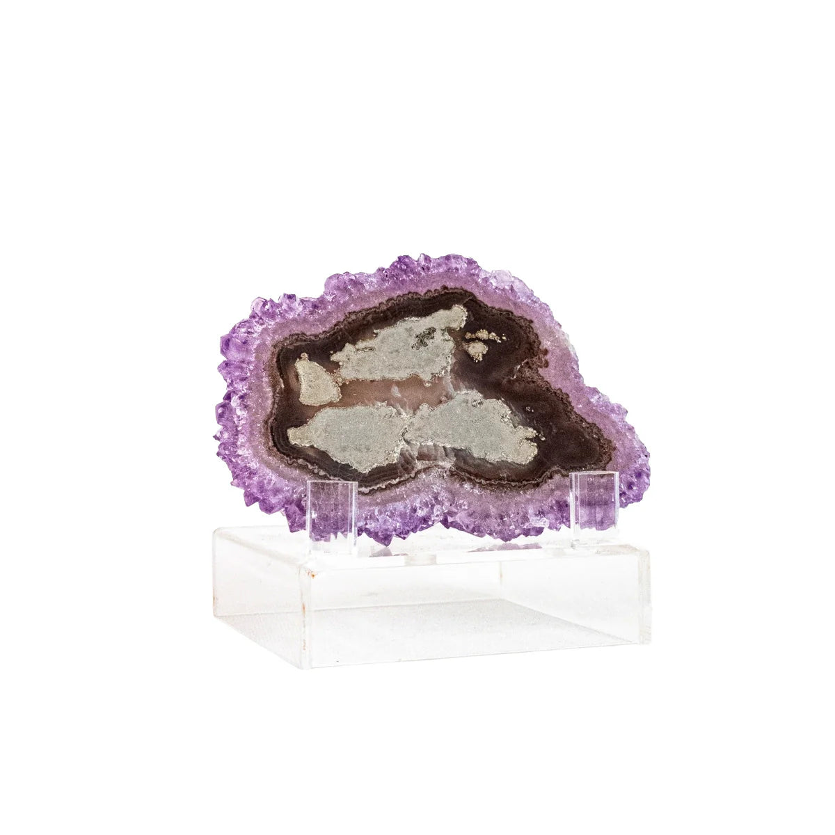 Extra Polished Amethyst Stalactite on Acrylic Base (Collection) 140 grams