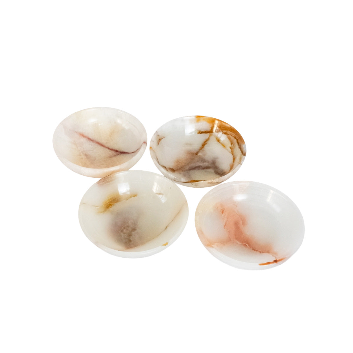 Set of 4 Natural Pakistani Onyx Bowls