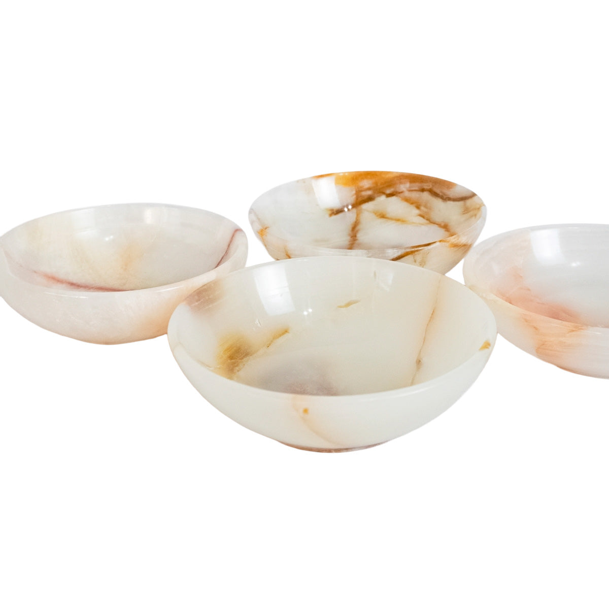Set of 4 Natural Pakistani Onyx Bowls