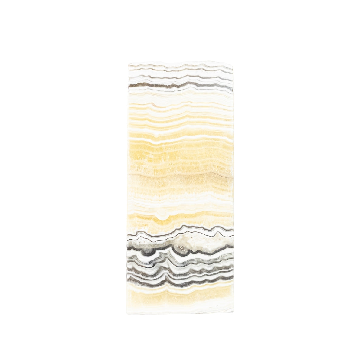 Polished Rectangular Multicolor Zebra Onyx Lamp