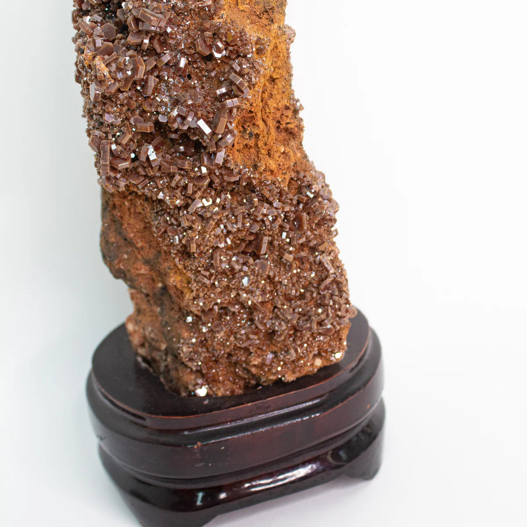 Vanadinite Stone on Wood Base (Collection) 1.747 kg