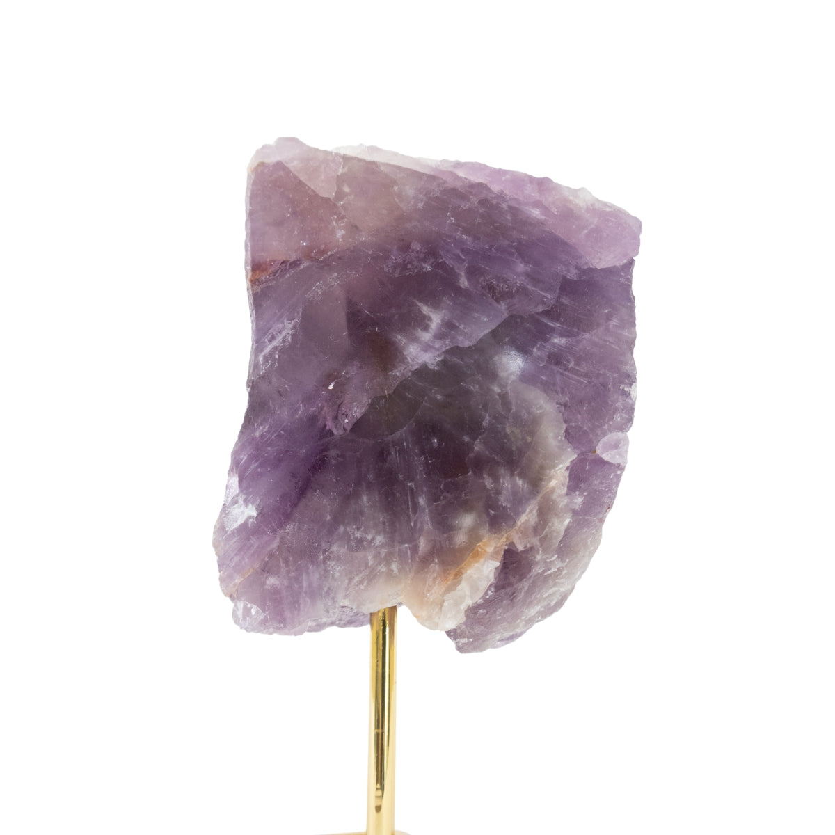 Polished Face Amethyst Stone on Gold Plated Metal Base 620 grams