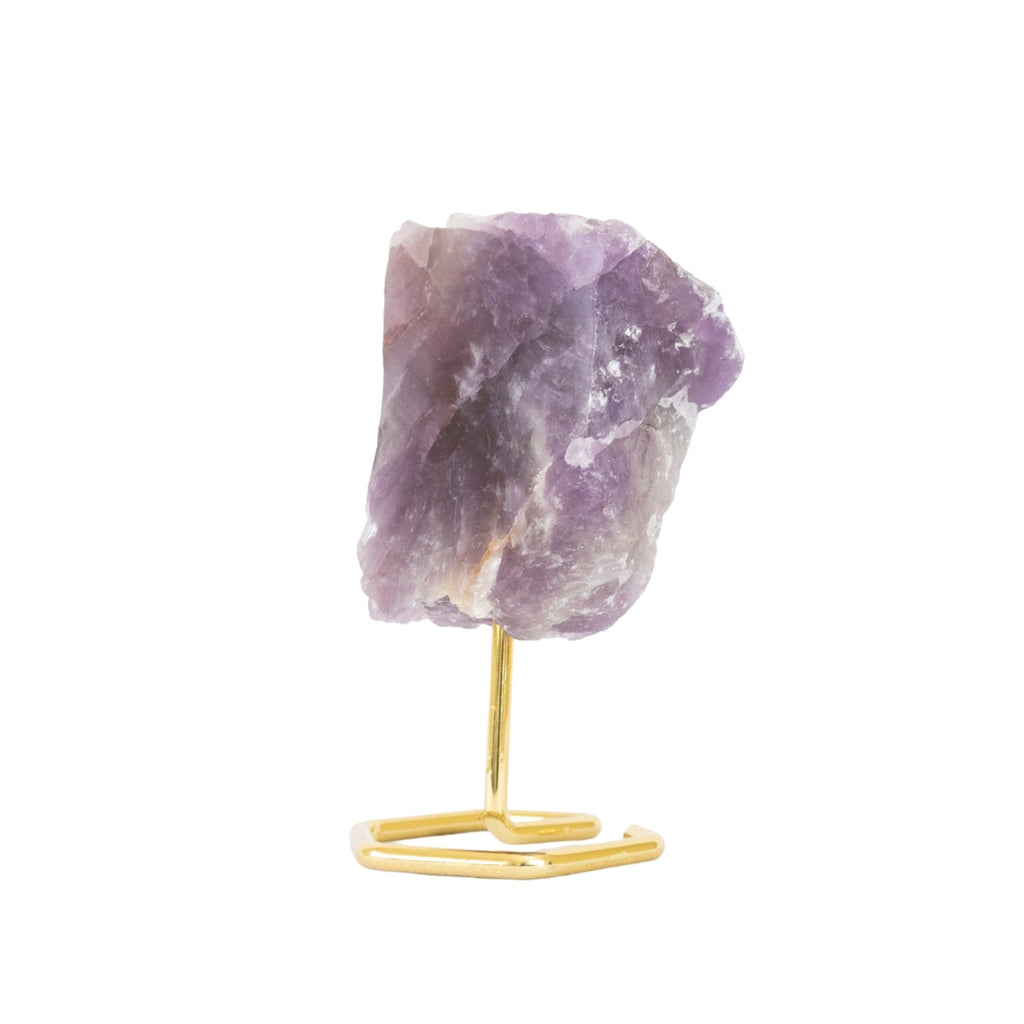 Polished Face Amethyst Stone on Gold Plated Metal Base 620 grams