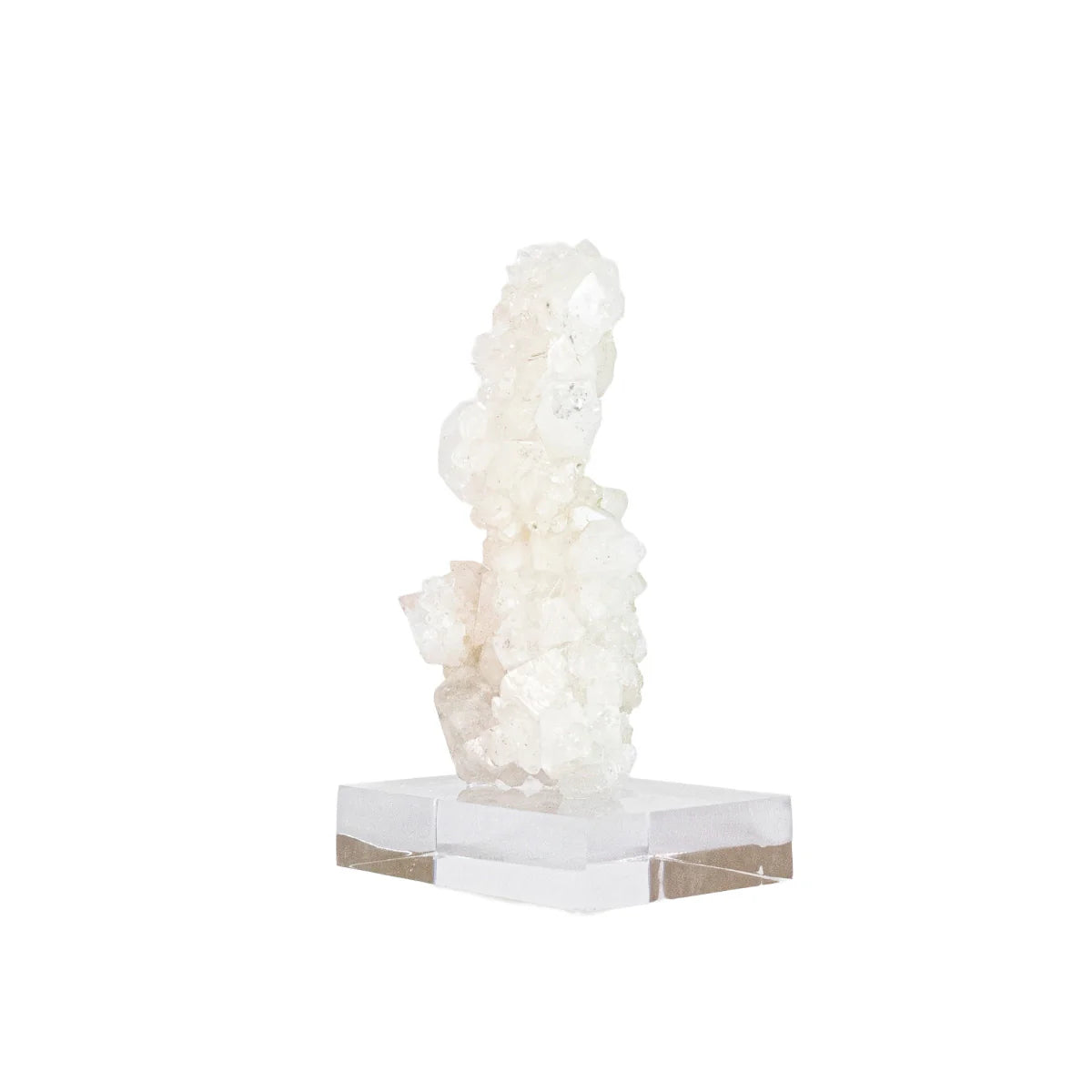 White Apophyllite Stone on Acrylic Base (Collection) 420 grams