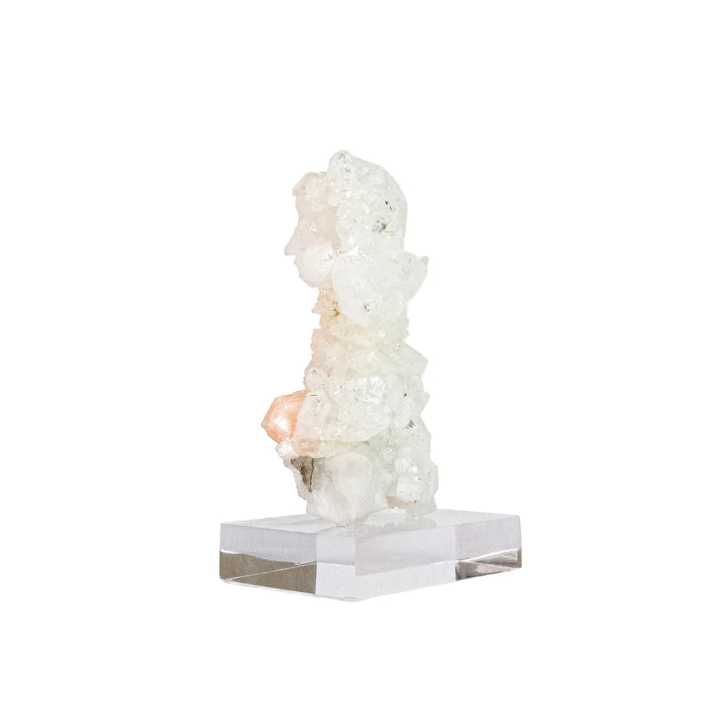 White Apophyllite Stone on Acrylic Base (Collection) 420 grams