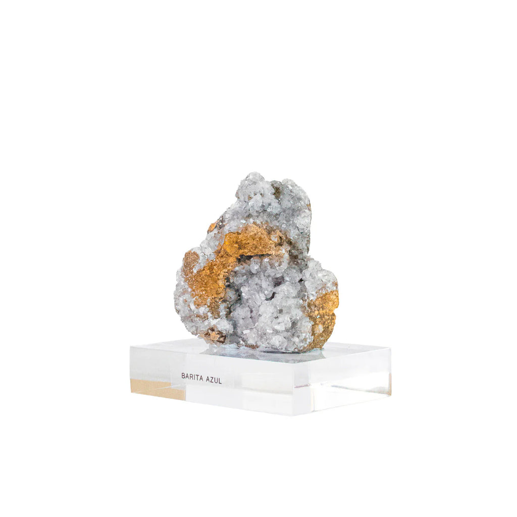 Blue Barite Stone on Acrylic Base (Collection) 338 grams