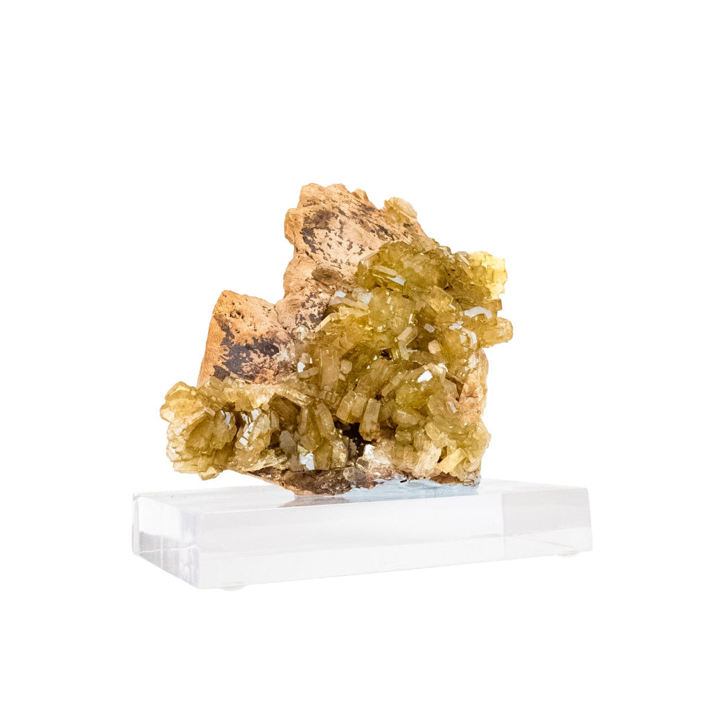 Golden (Yellow) Barite Stone in Matrix Acrylic Base 1.390 kg