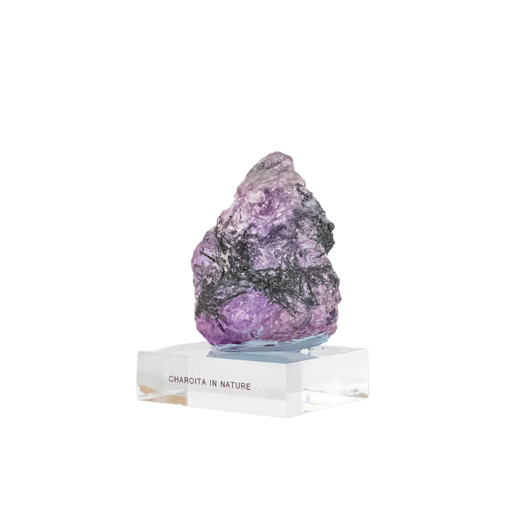 Raw Charoite Stone on Acrylic Base (Collection) 280 grams