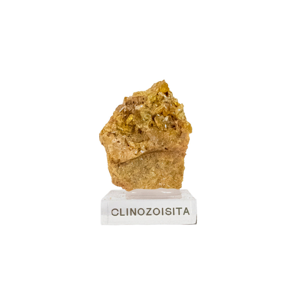 Clinozoisite Stone in Matrix (Imported) - on Acrylic Base (Collection) Rare 39 grams