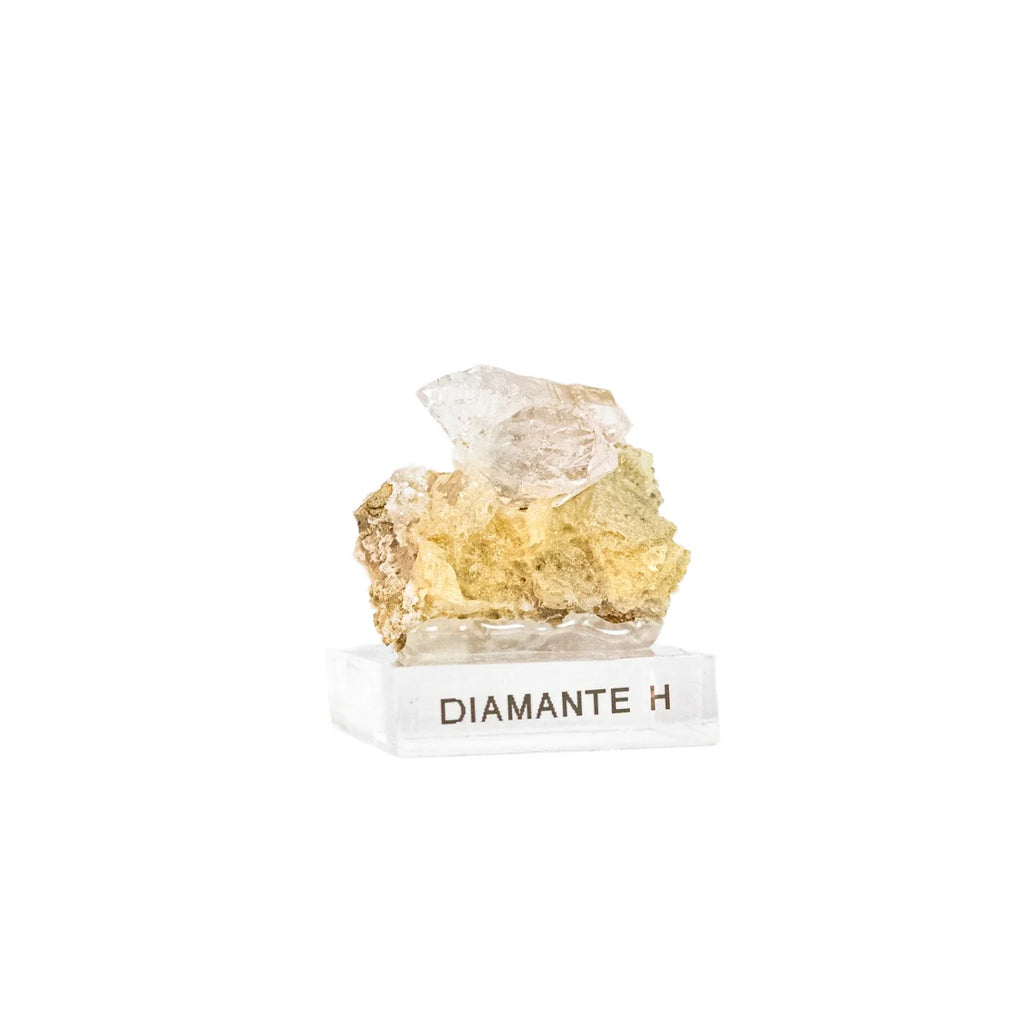 Extra Herkimer Diamond Stone in Matrix on Acrylic Base (Collection) 19 grams