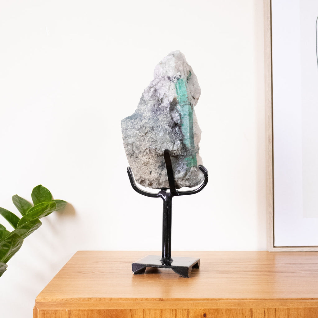 Raw Emerald (Rods) Stone in Matrix Metal Base 3.346 kg