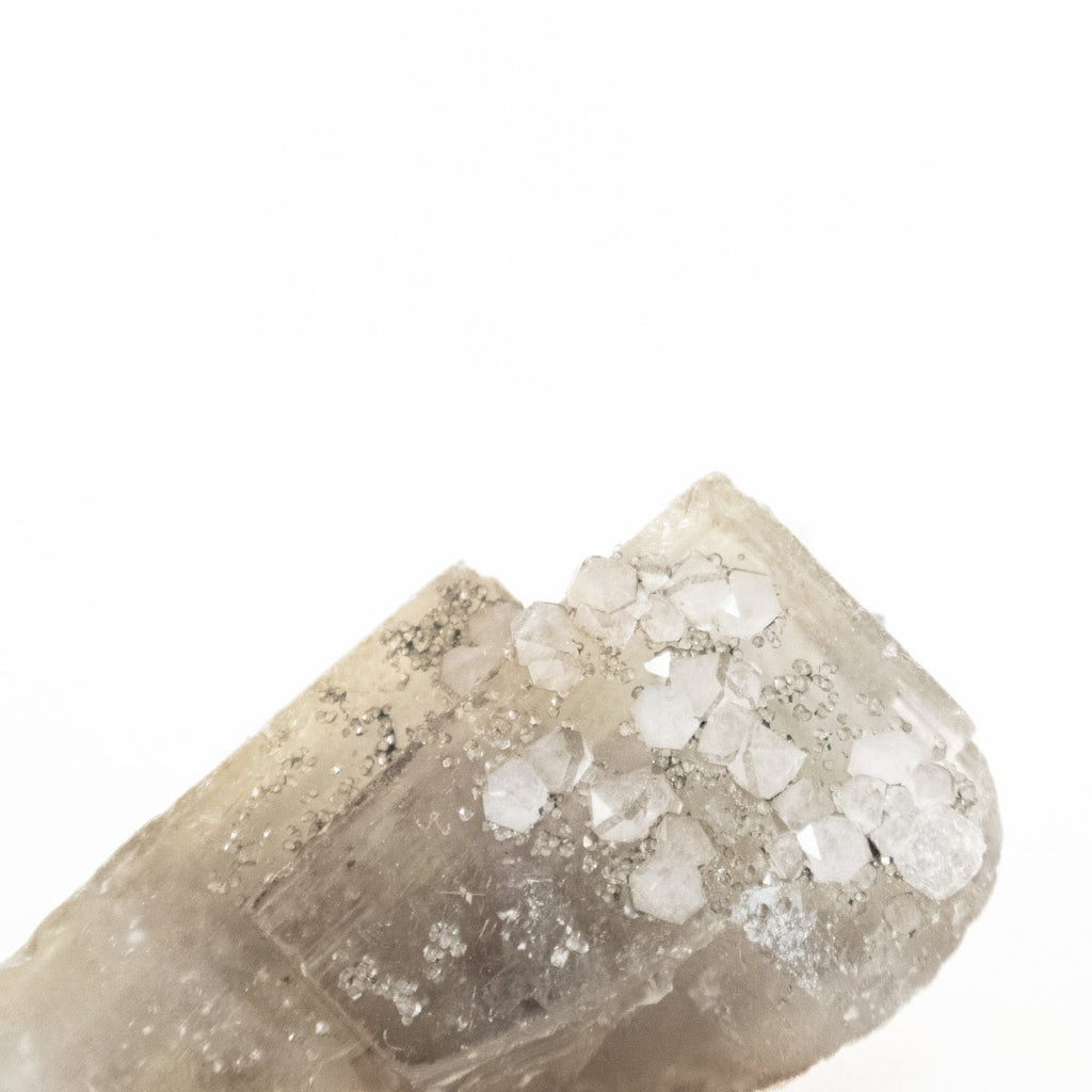 Raw Gray Fluorite Stone with Herkimer Quartz Inclusion (Collection) 68 grams