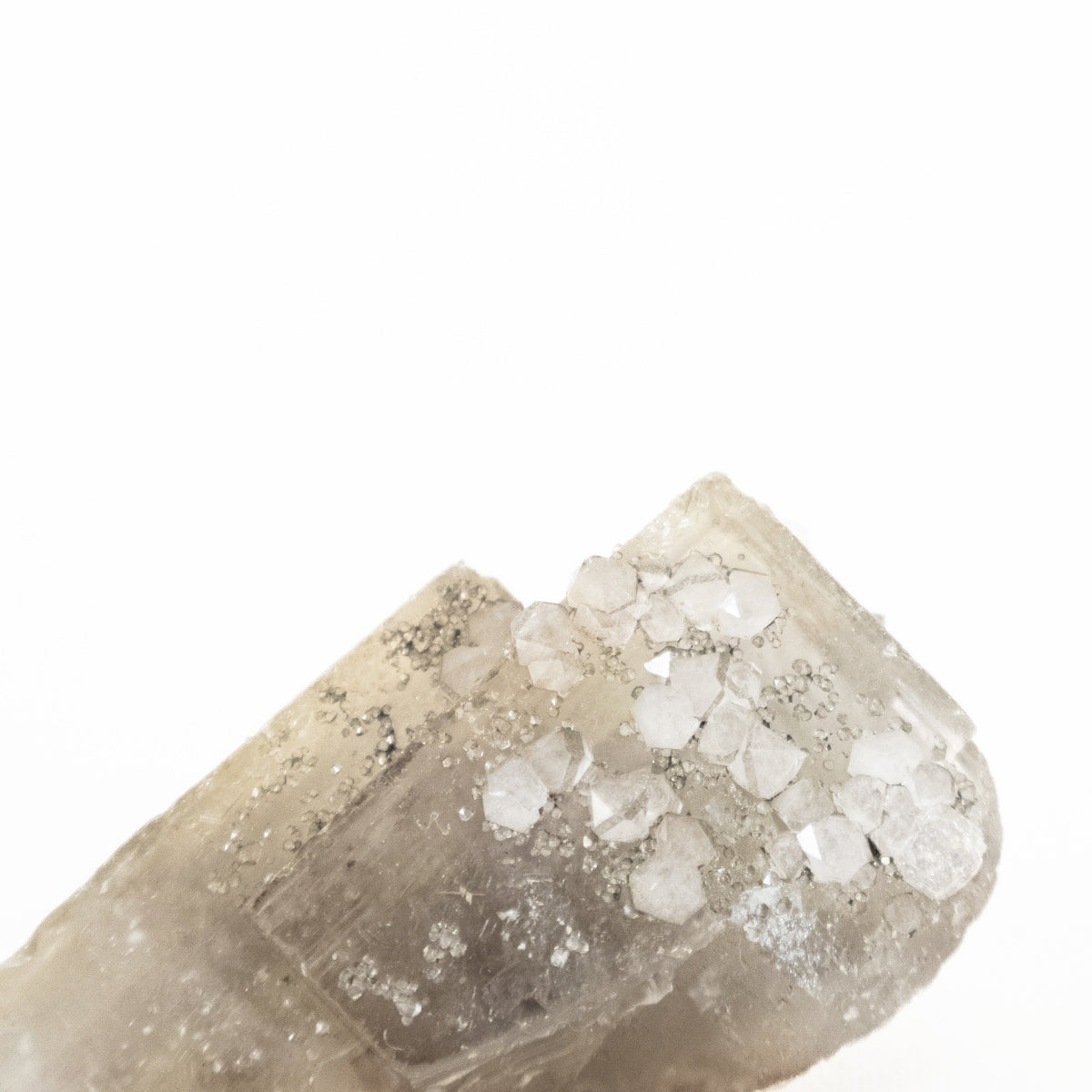 Raw Gray Fluorite Stone with Herkimer Quartz Inclusion (Collection) 68 grams