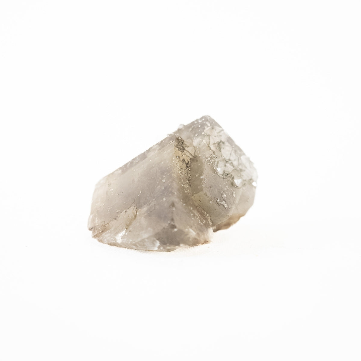 Raw Gray Fluorite Stone with Herkimer Quartz Inclusion (Collection) 68 grams