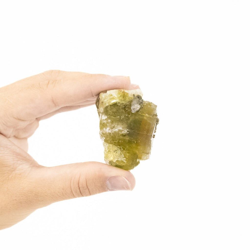 Green Fluorite Stone with Crystallized Pyrite Inclusion (Collection) 82 grams