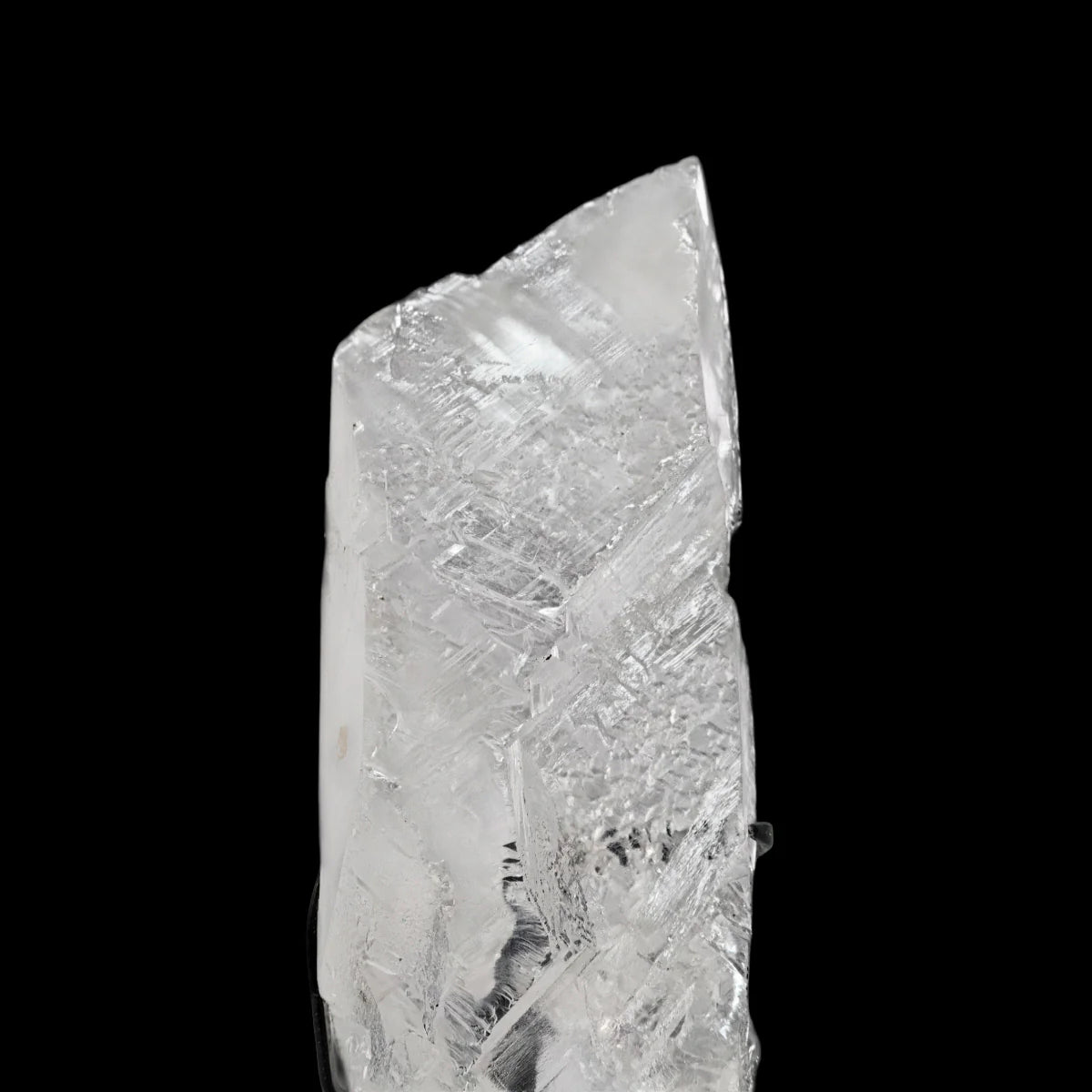 Extra Raw Colorless Transparent Gypsum Stone on Black Metal Base (Collection) 3.260 kg