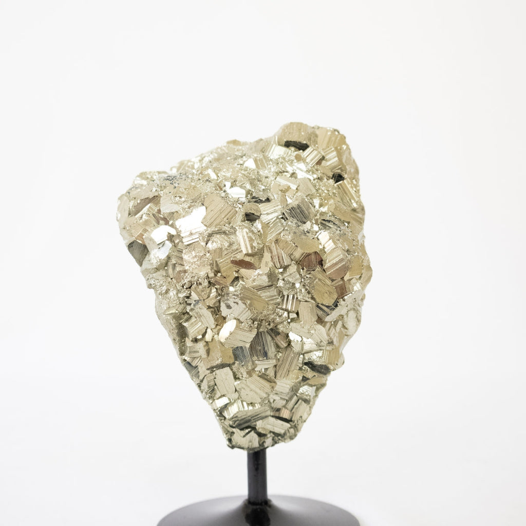 Extra Navajun Spain Pyrite Stone on Black Metal Base 2.494 kg