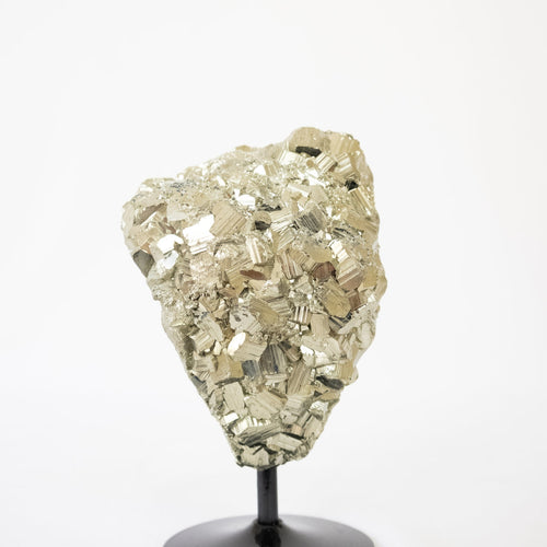 Extra Navajun Spain Pyrite Stone on Black Metal Base 2.494 kg