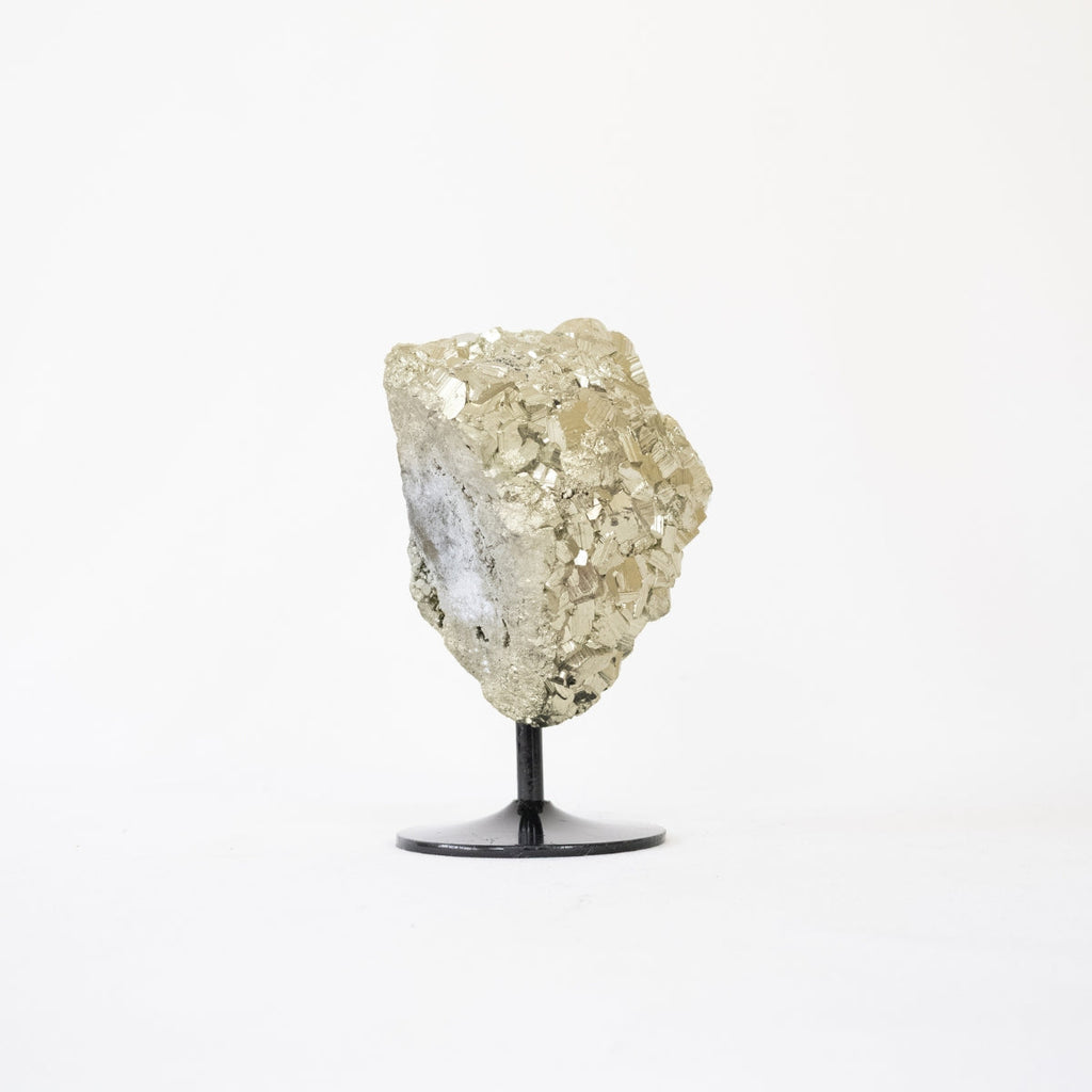 Extra Navajun Spain Pyrite Stone on Black Metal Base 2.494 kg