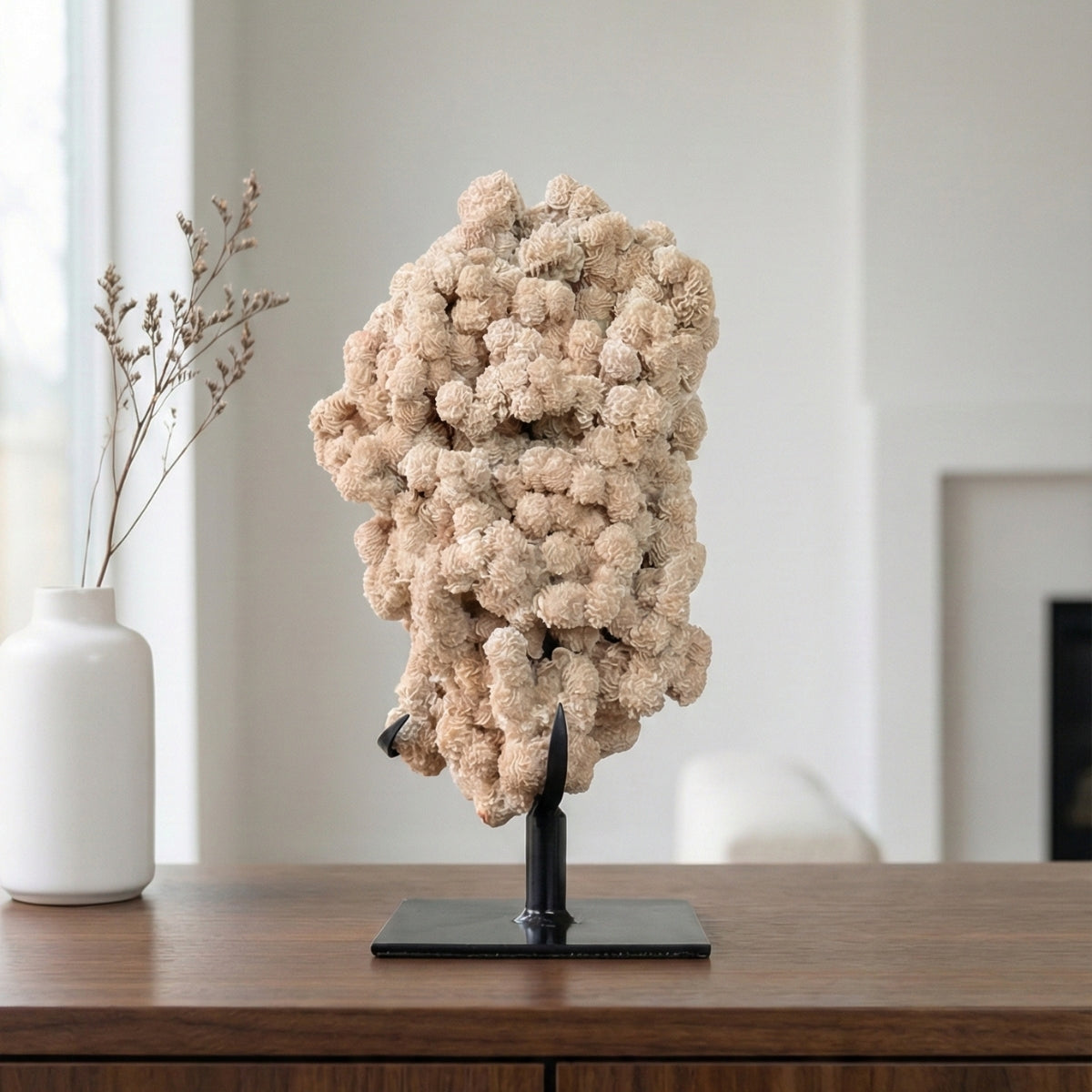 Exclusive Desert Rose Stone Cluster on Black Metal Base 8.250 kg
