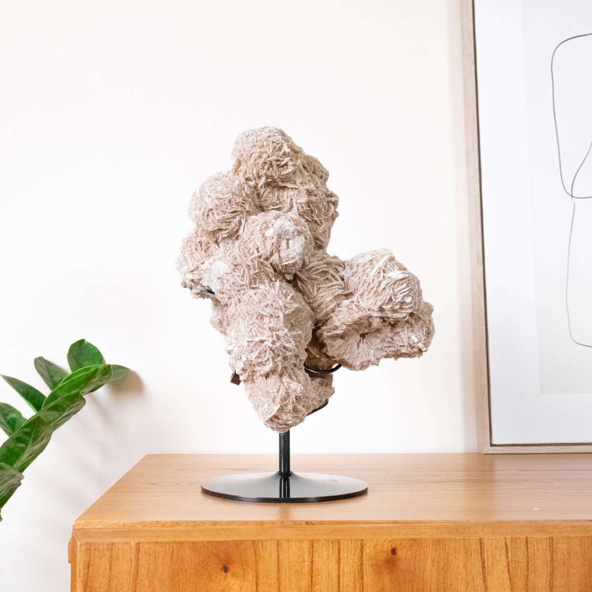 Desert Rose Stone on Black Metal Base 5.829 kg