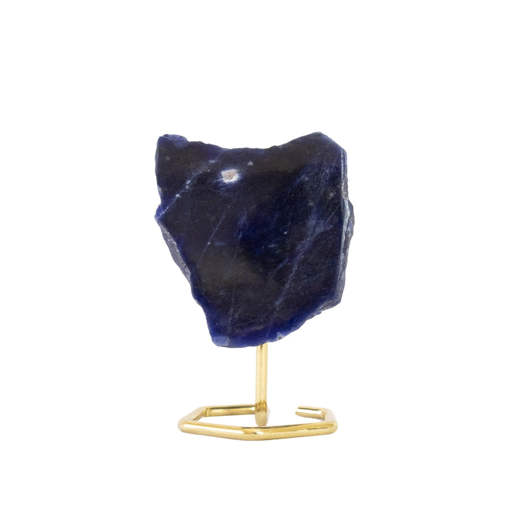 Raw Sodalite Stone on Gold Plated Metal Base 539 grams