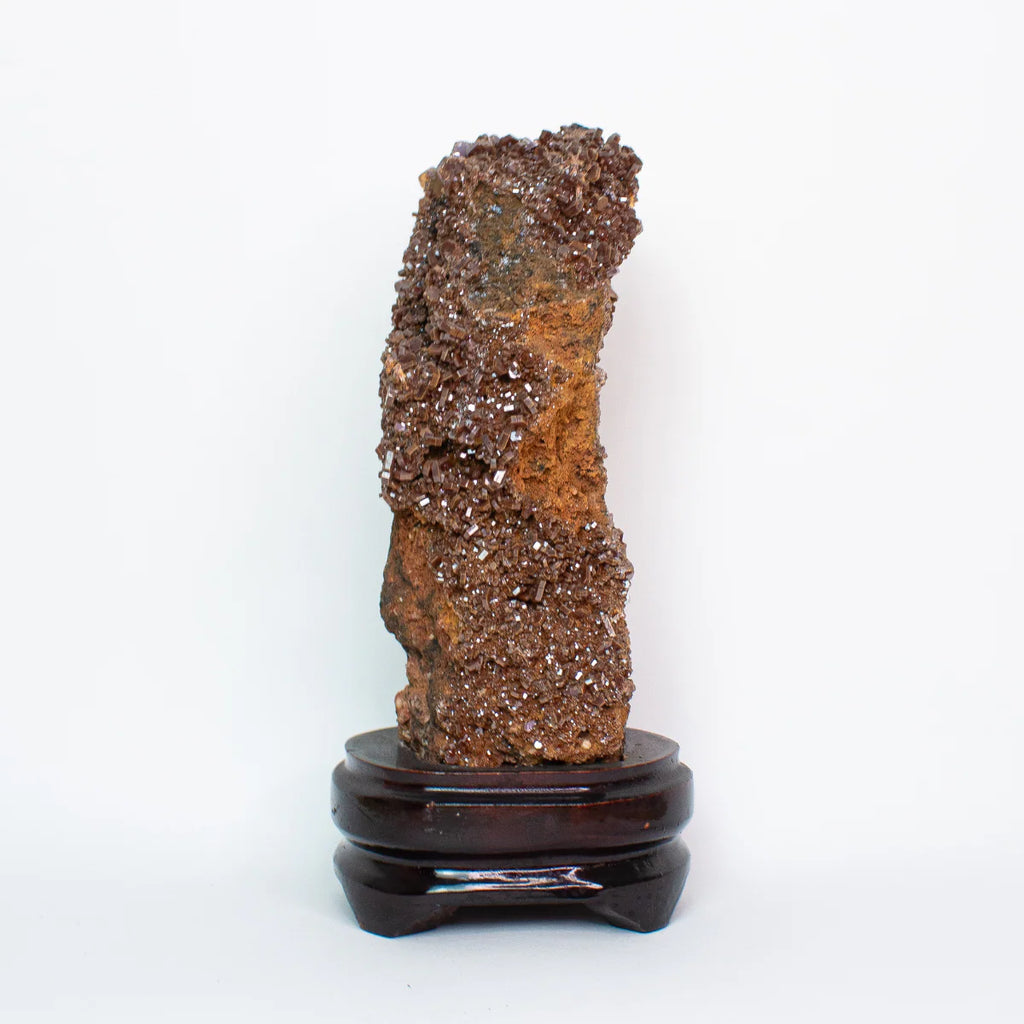 Vanadinite Stone on Wood Base (Collection) 1.747 kg
