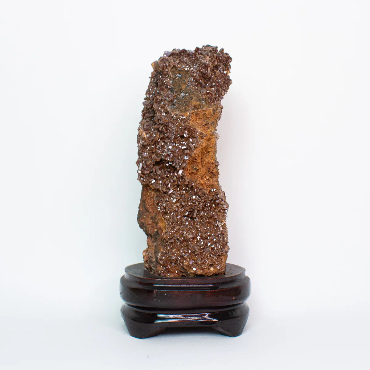 Vanadinite Stone on Wood Base (Collection) 1.747 kg