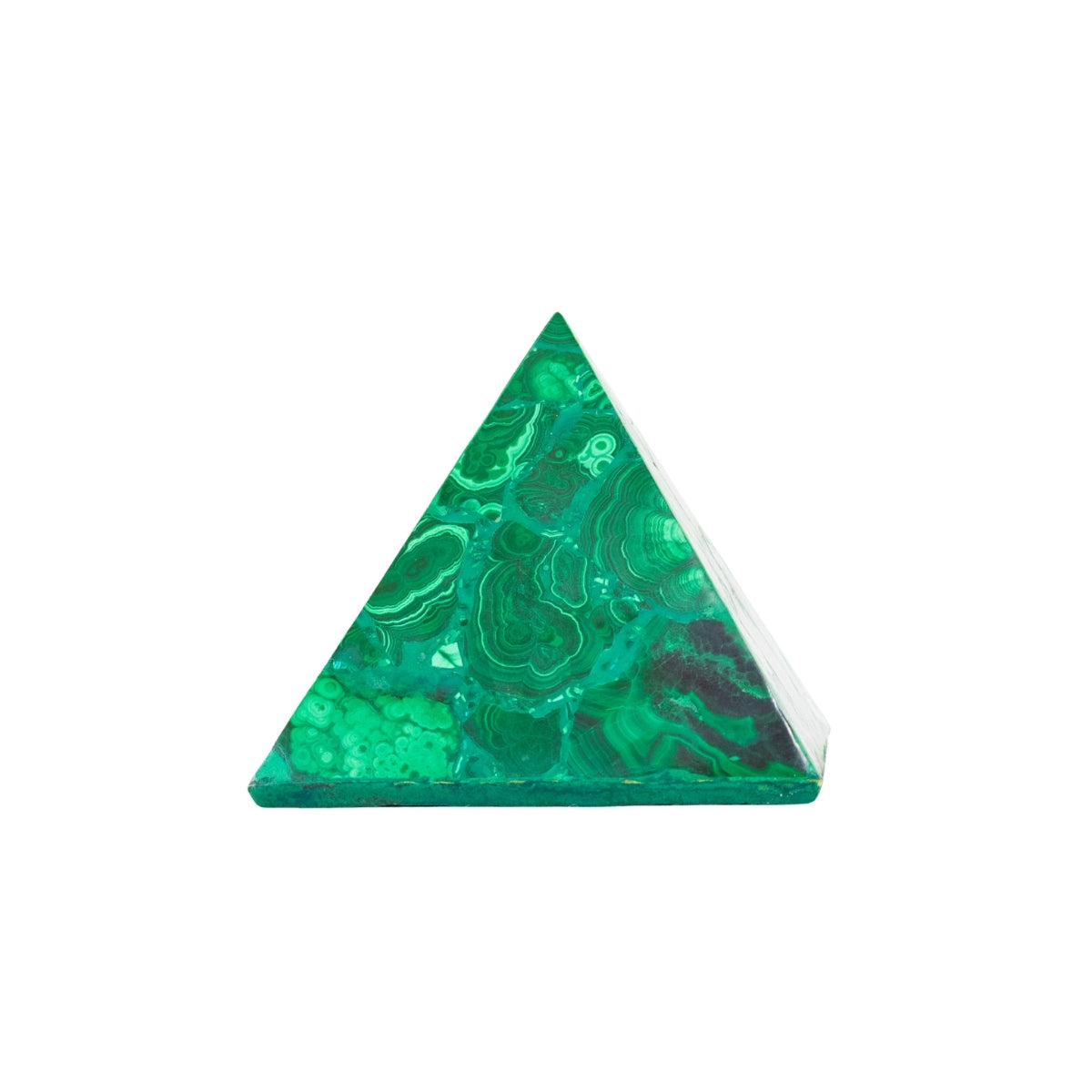 Polished Malachite Stone Pyramid 525 grams