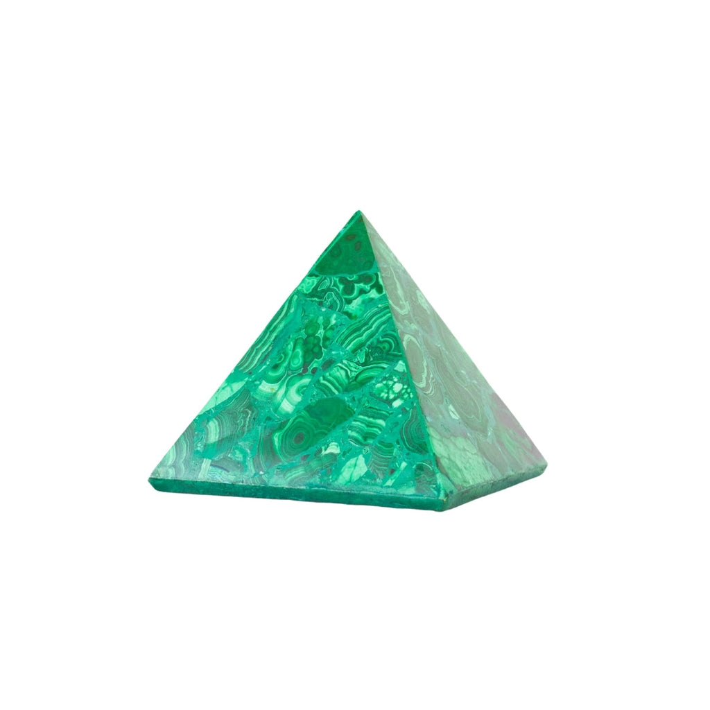 Polished Malachite Stone Pyramid 525 grams