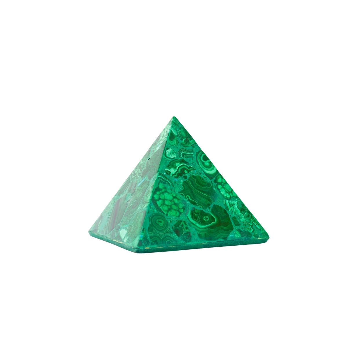 Polished Malachite Stone Pyramid 525 grams