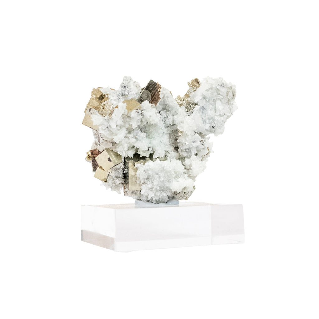 Cubic Pyrite in Matrix from Navajun Spain on Acrylic Base (Collection) Rare 360 grams