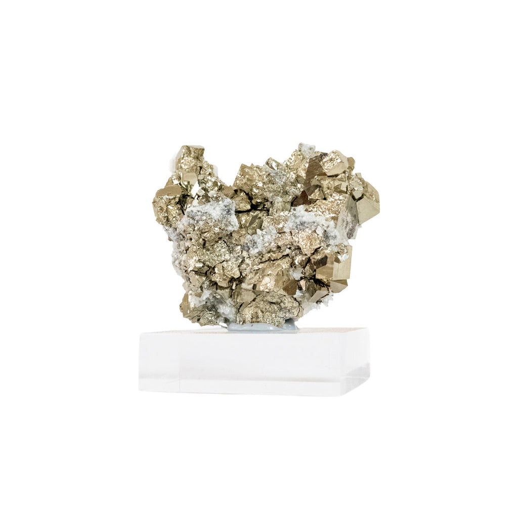 Cubic Pyrite in Matrix from Navajun Spain on Acrylic Base (Collection) Rare 360 grams