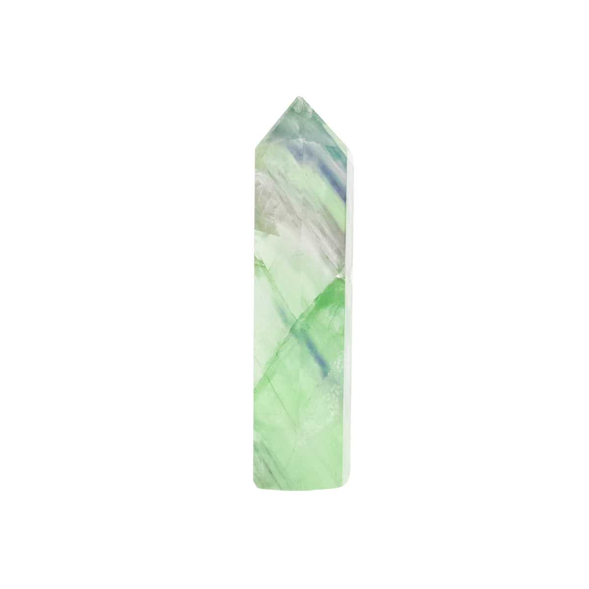 Multicolor (Rainbow) Fluorite Point, crystallized green tones, polished, 216 grams