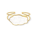 Adjustable White Selenite Stone Bracelet Gold Plated