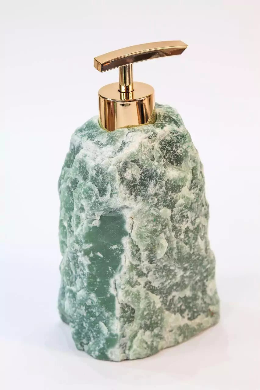 Green Quartz Soap Dish Gold Plating