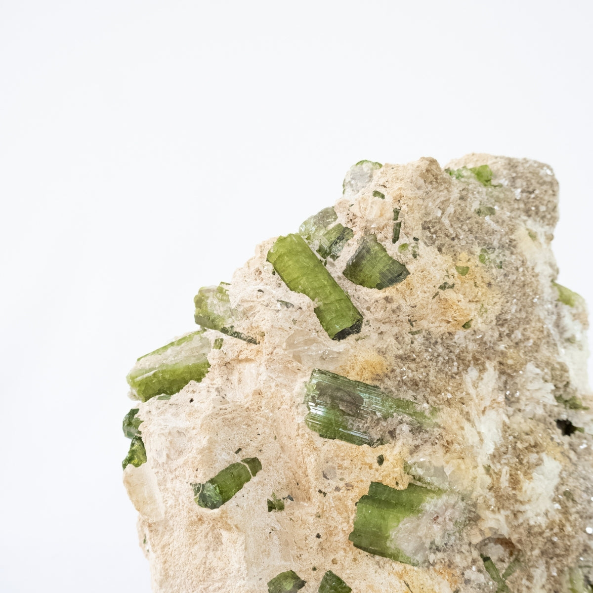 Raw Elbaite Tourmaline (Green) in Matrix with Mica Quartz and Colorless Topaz Inclusions 5.480 kg