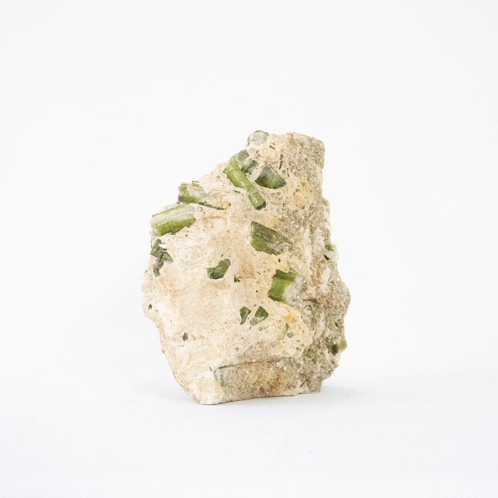 Raw Elbaite Tourmaline (Green) in Matrix with Mica Quartz and Colorless Topaz Inclusions 5.480 kg