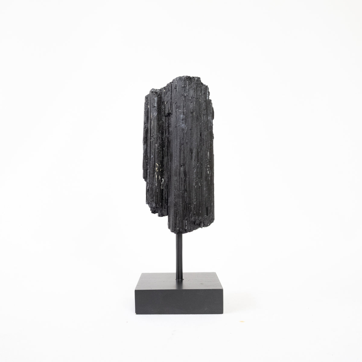 Raw Black Tourmaline on Black Wood Base 500 to 600 grams