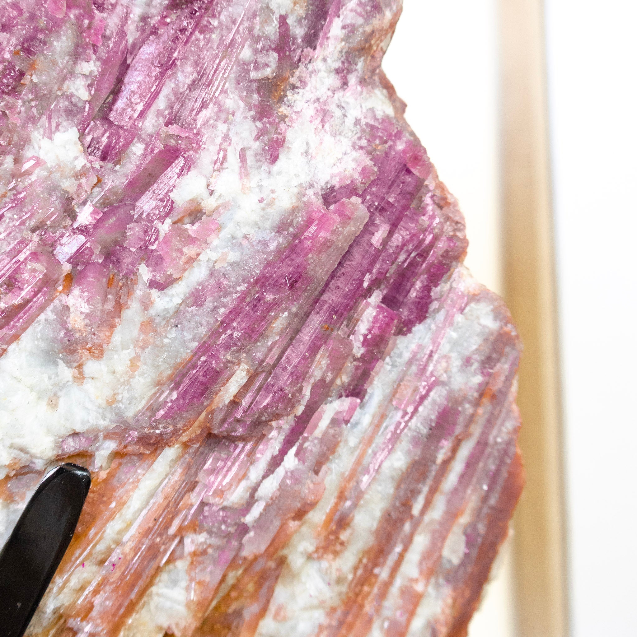 Extra Raw Pink Tourmaline on Black Metal Base 7.800 kg