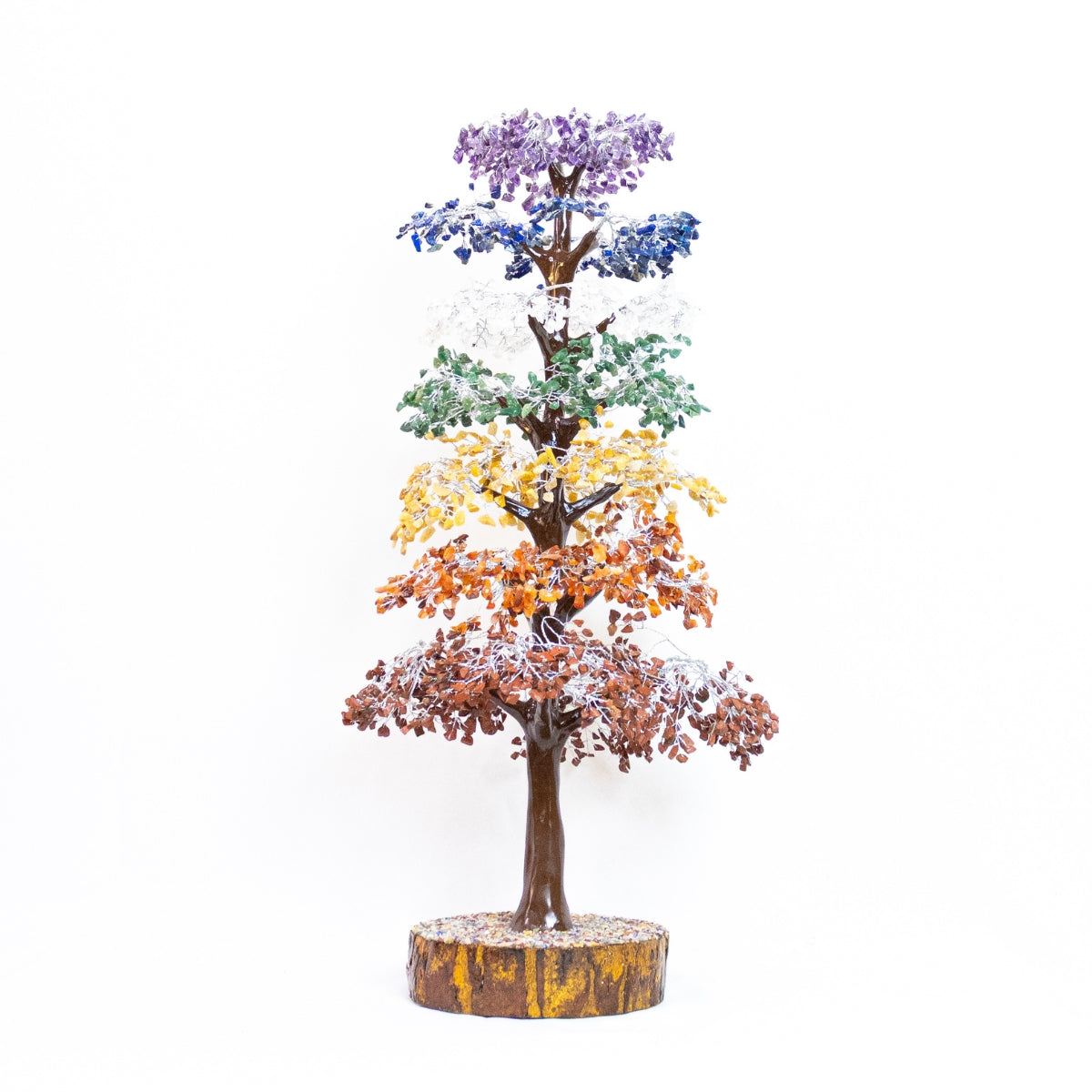 Large 7 Chakras Stone Tree on Wood Base 3.350 kg