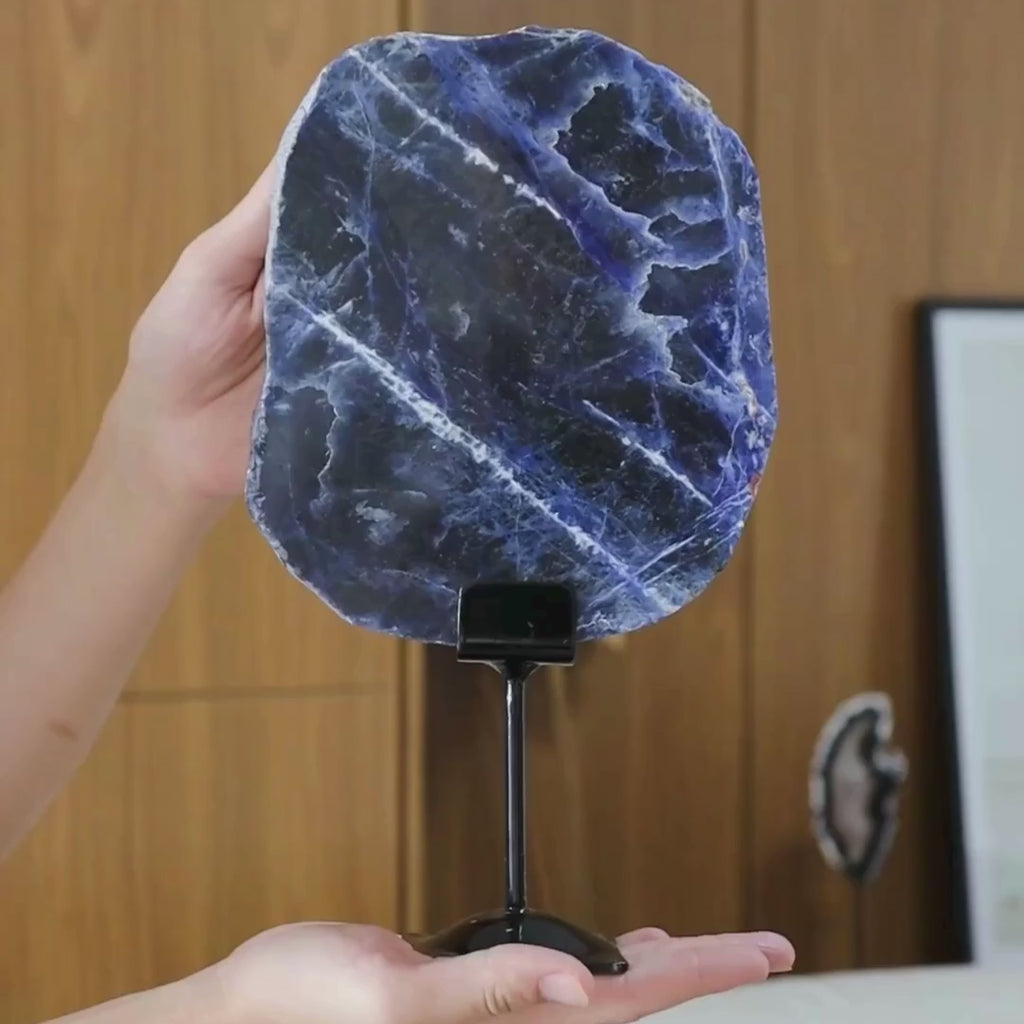 Polished Sodalite Slice on Base 1.476 Kg